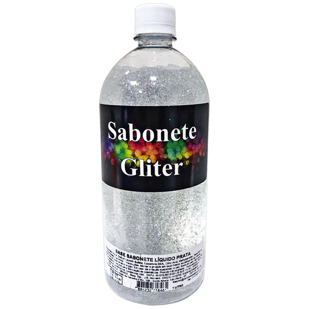 Base Sabonete Líquido Gel Com Glitter Prata 1l
