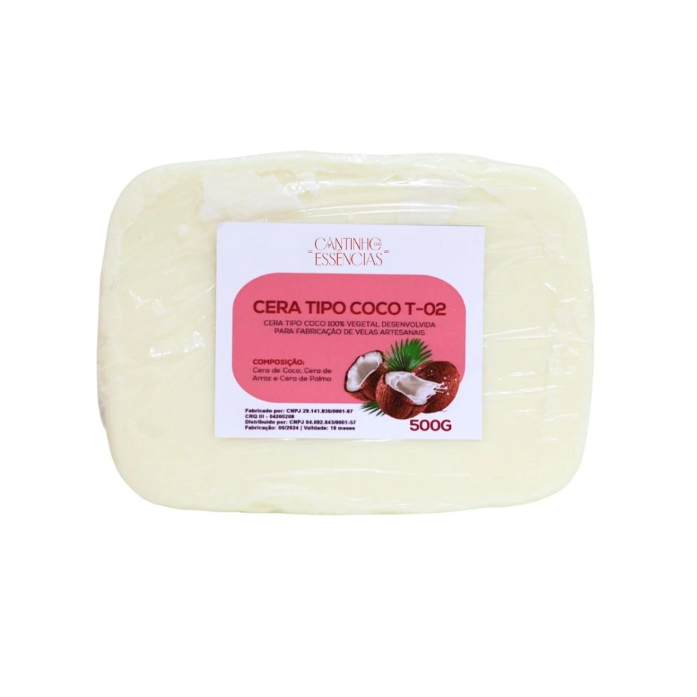 Cera de coco T-02 - 500g. Marca Ponto Química