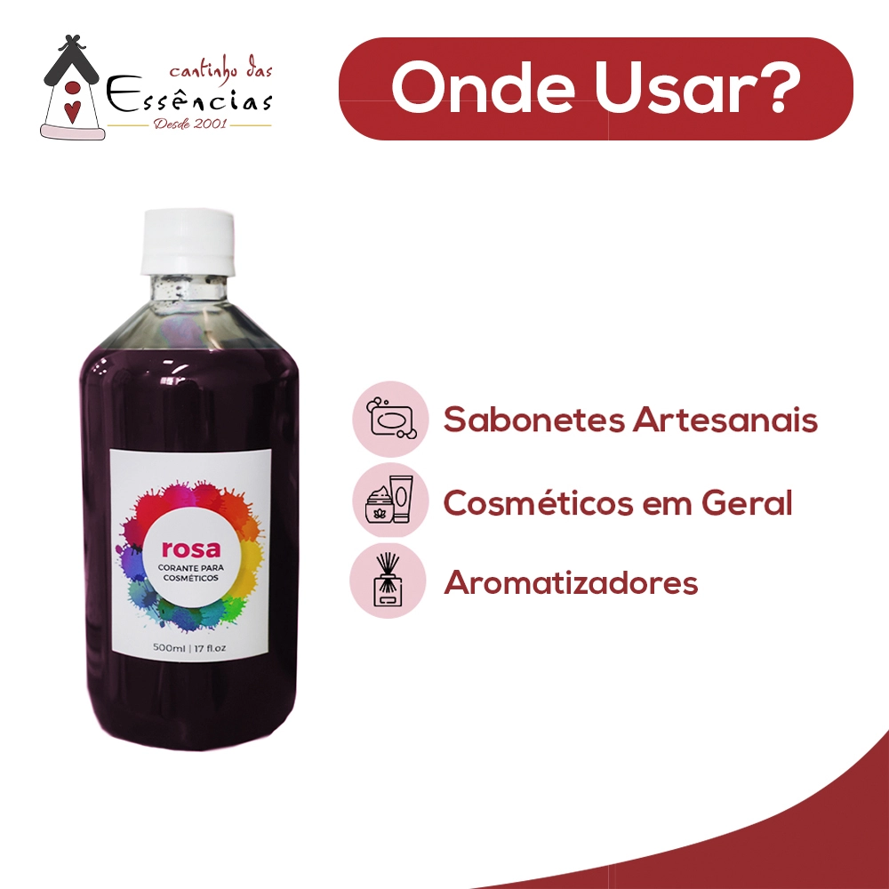 Corante Cosmético Rosa 500ml