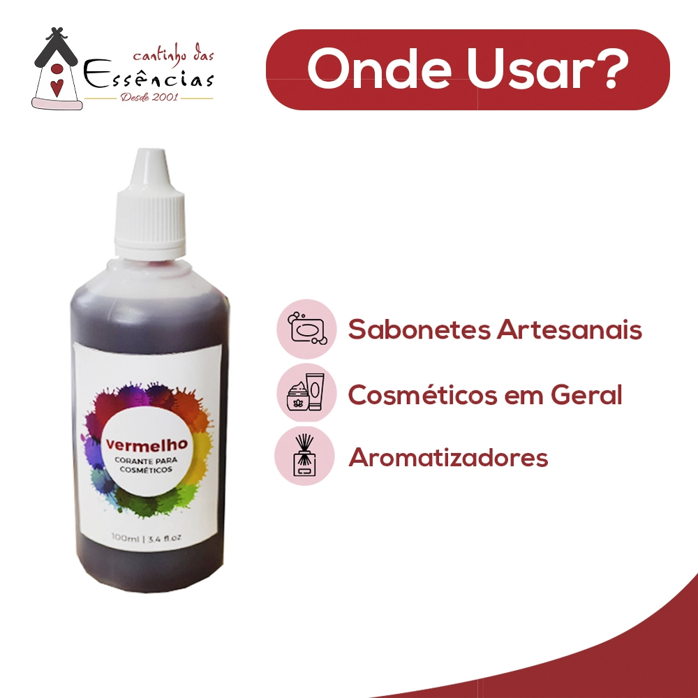 Corante Cosmético Vermelho 100ml