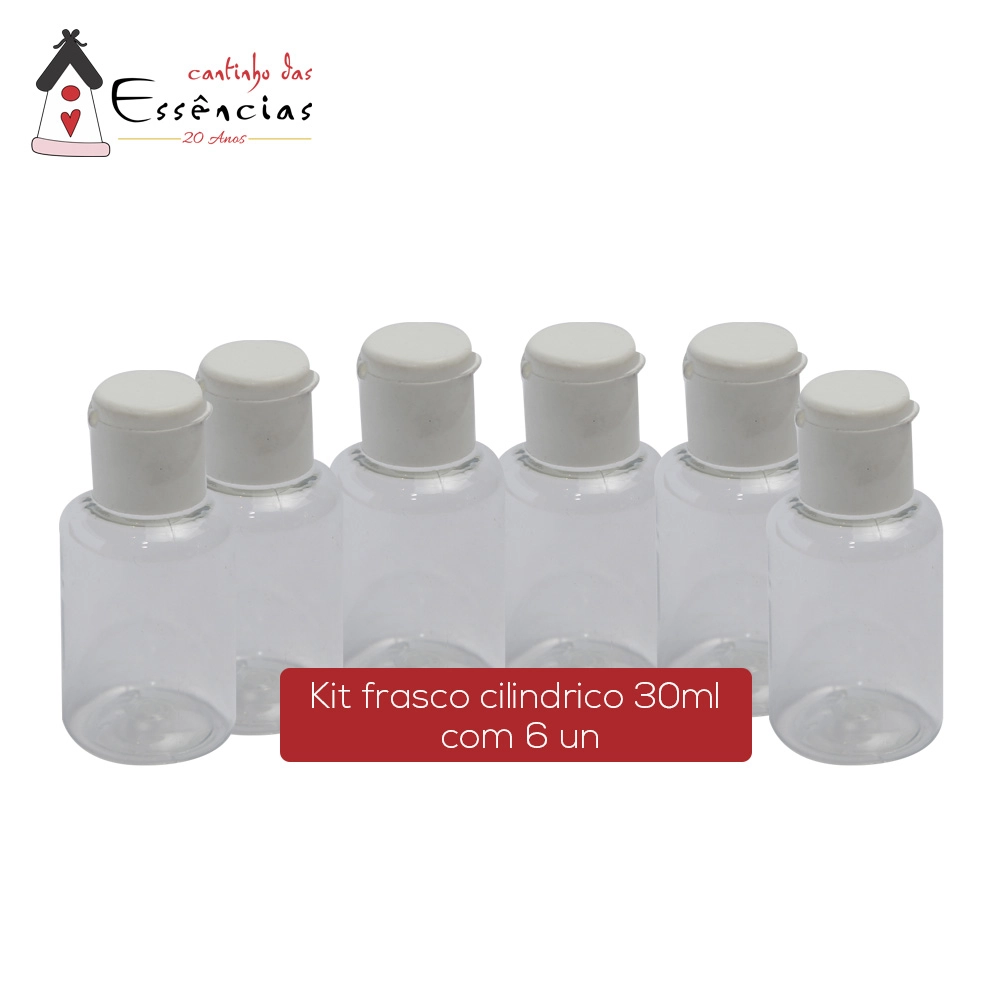 Kit Frasco Cil 30ml com tampa Flip Top Branca