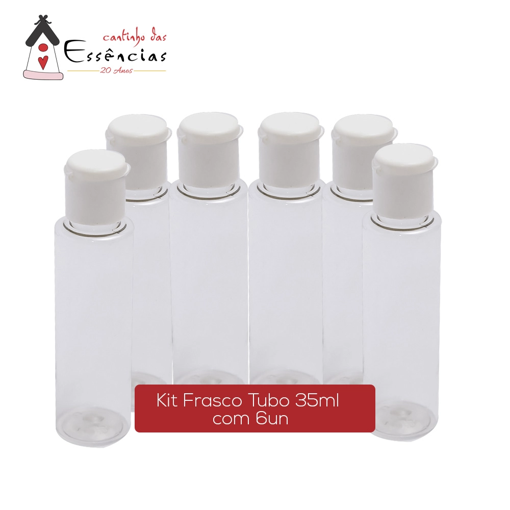 Kit Frasco Tubo 37ml C/ Tp Flip Top Branca 6 Und