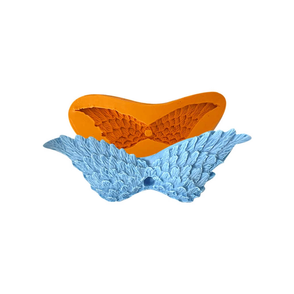 Molde De Silicone Asas De Anjo Com Furo