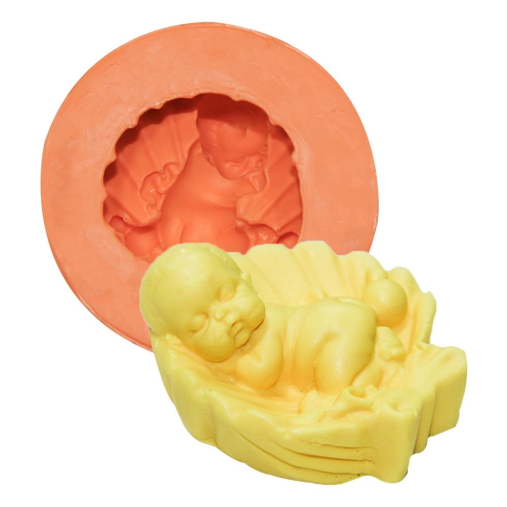 Molde De Silicone Bebê Na Concha