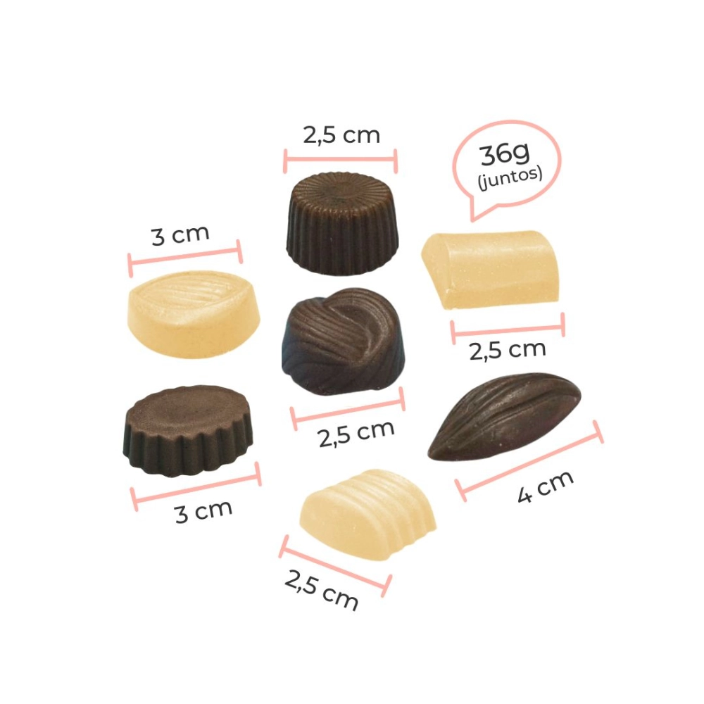 Molde de silicone Bombons Finos 7 Cavidades