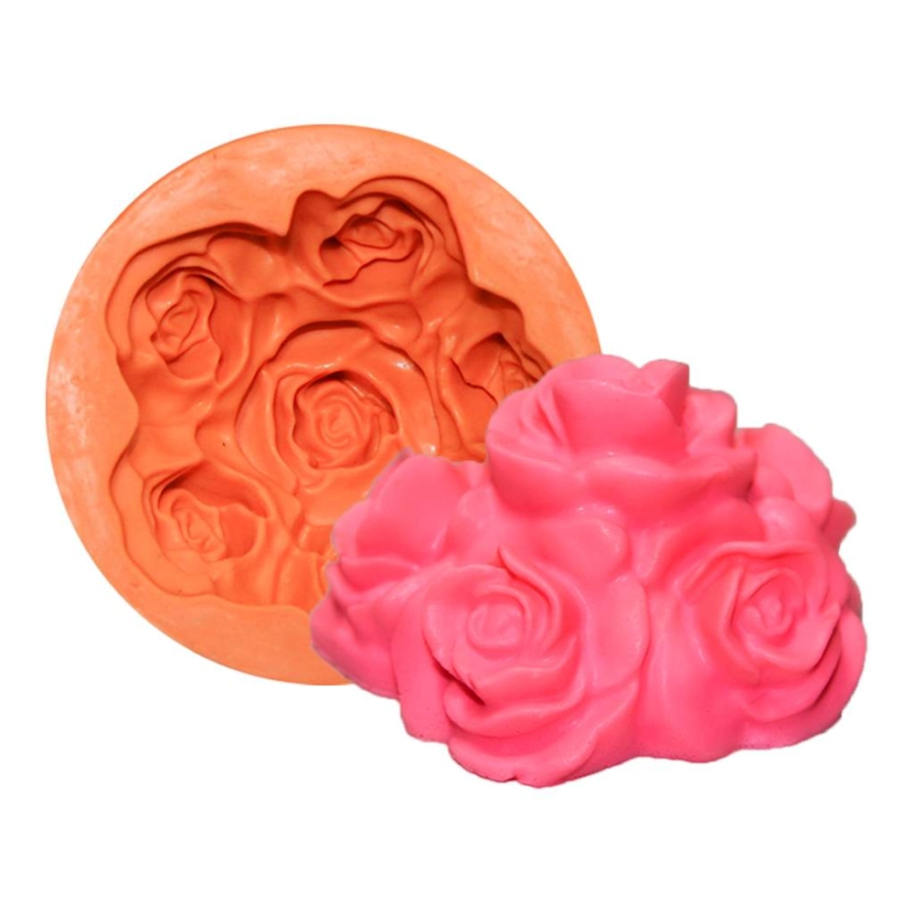 Molde De Silicone Buquê De Rosas