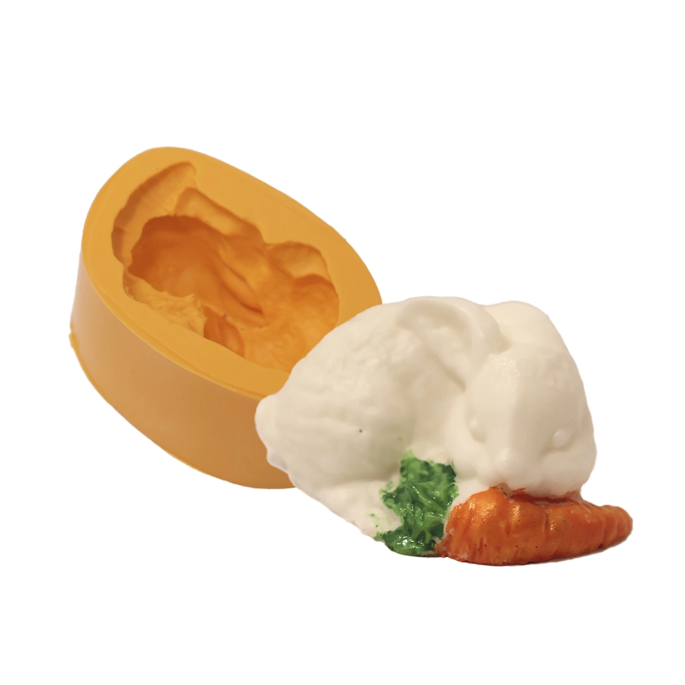 Molde De Silicone Coelho Deitado Com Cenoura