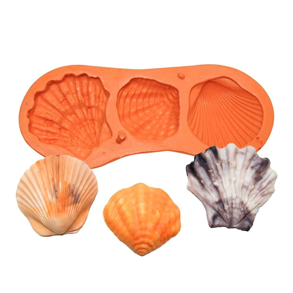 Molde De Silicone Conchas Do Mar C/ 3 Cav
