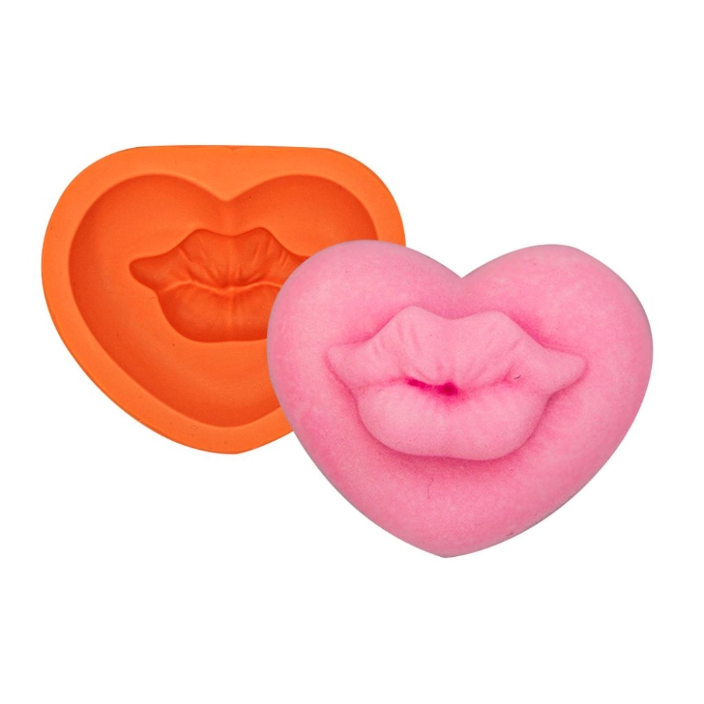 Molde De Silicone Coração Com Beijo