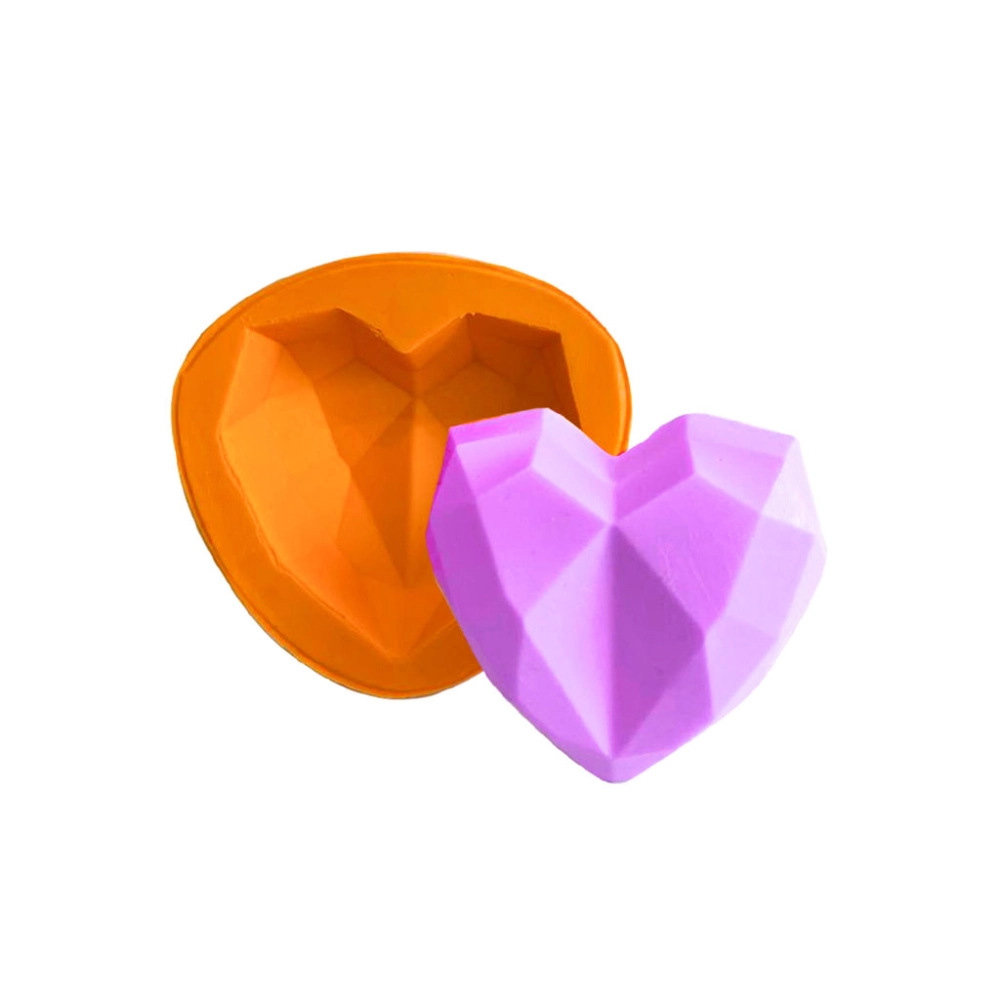 Molde de silicone Coração Lapidado P