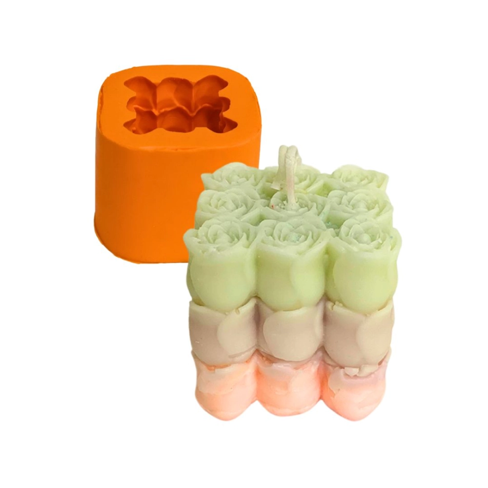 Molde De Silicone Cubo Botão De Rosas