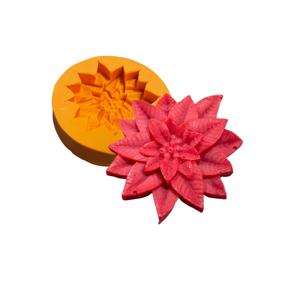 Molde de silicone Flor de Natal Mini