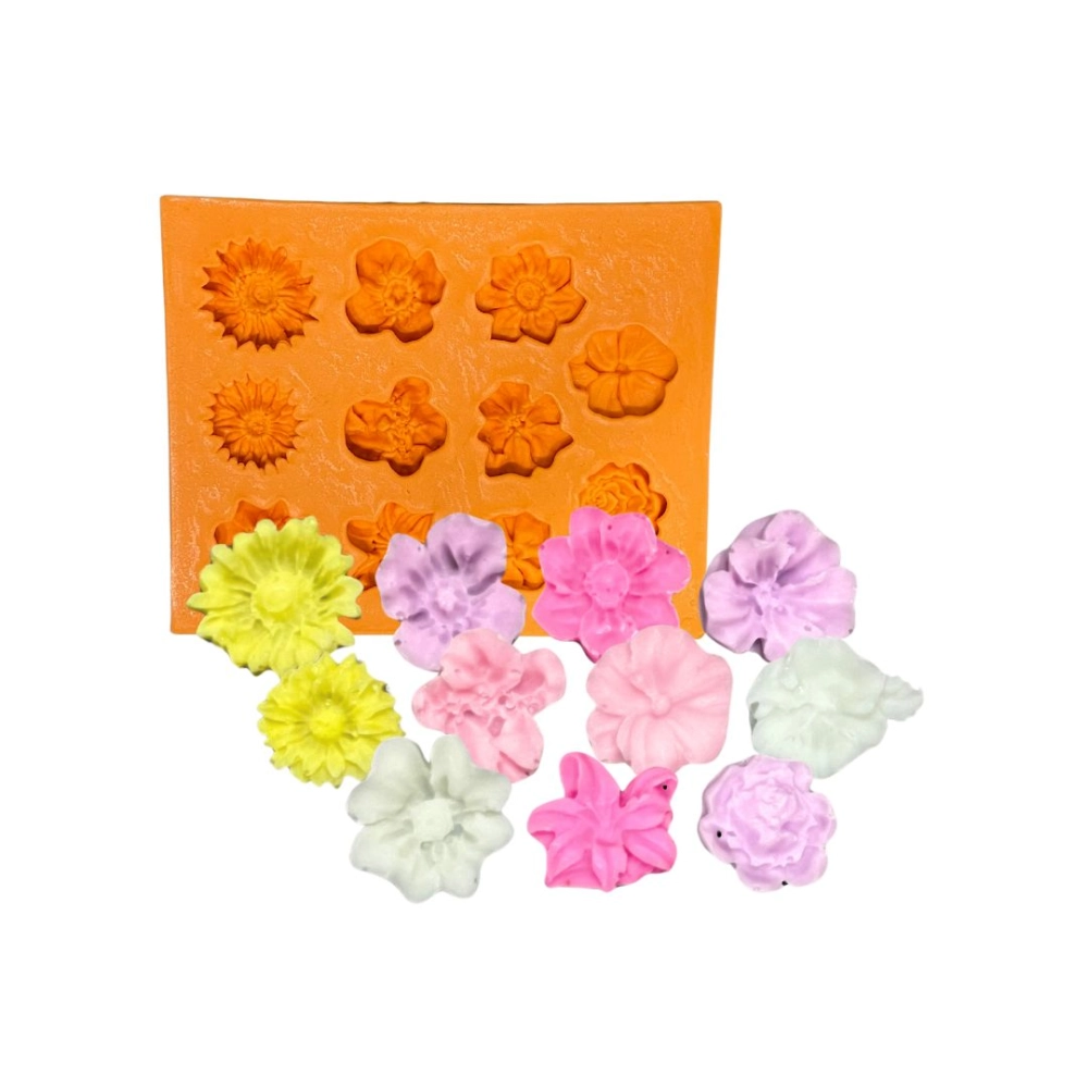 Molde De Silicone Mini Flores 11 Cavidades