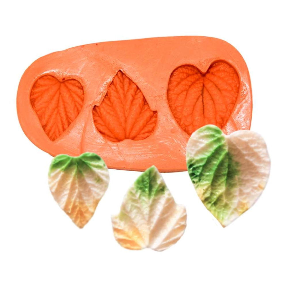 Molde De Silicone Mini Folhas 3 Cavidades