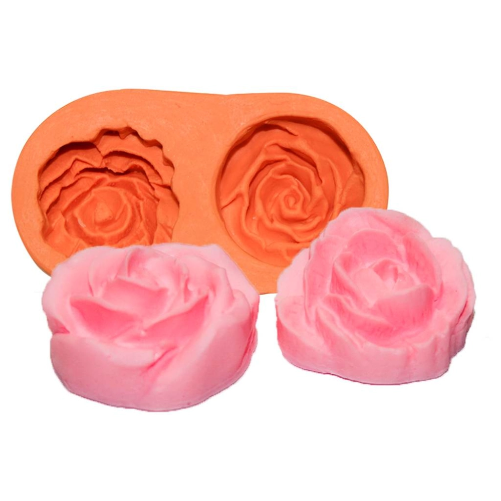 Molde De Silicone Mini Rosa C/ 2 Cavidades