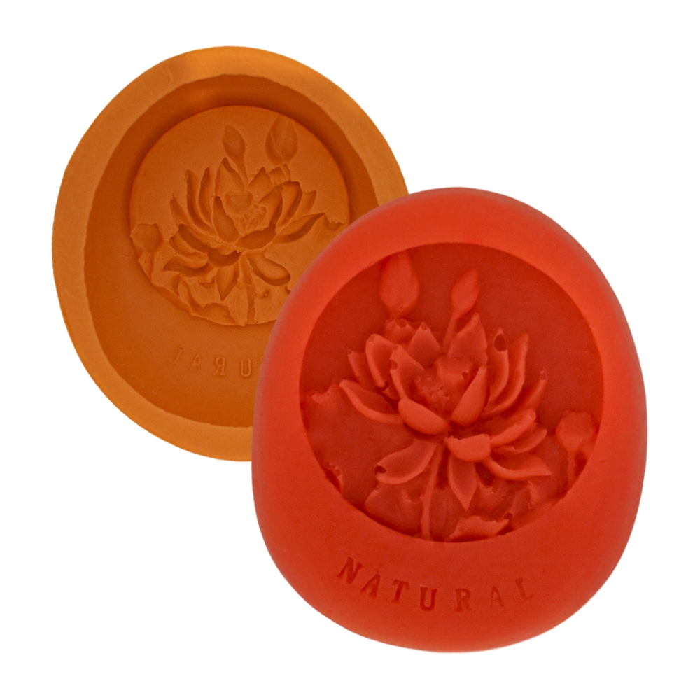 Molde De Silicone Oval Natural Com Flor