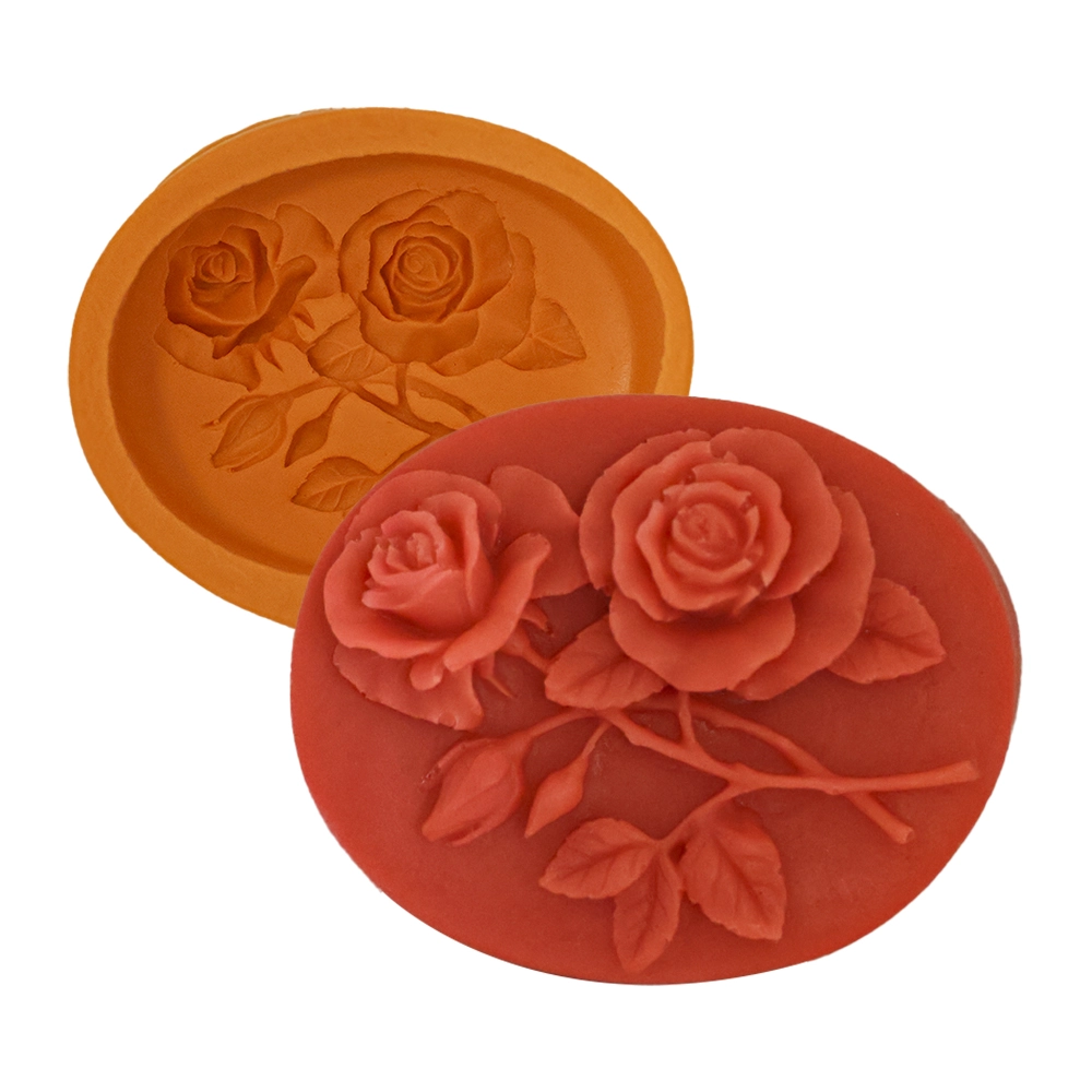 Molde De Silicone Oval Ramo De Rosas