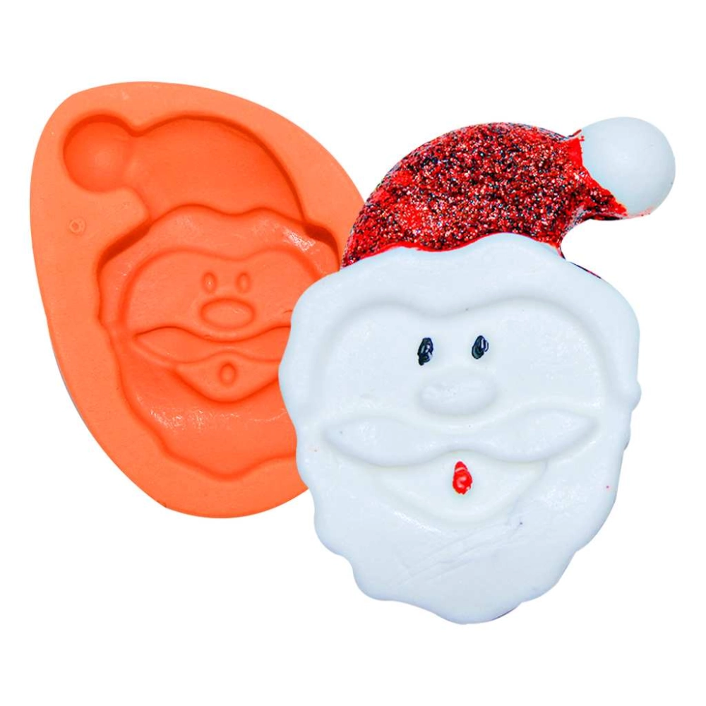 Molde De Silicone Papai Noel Com Gorro