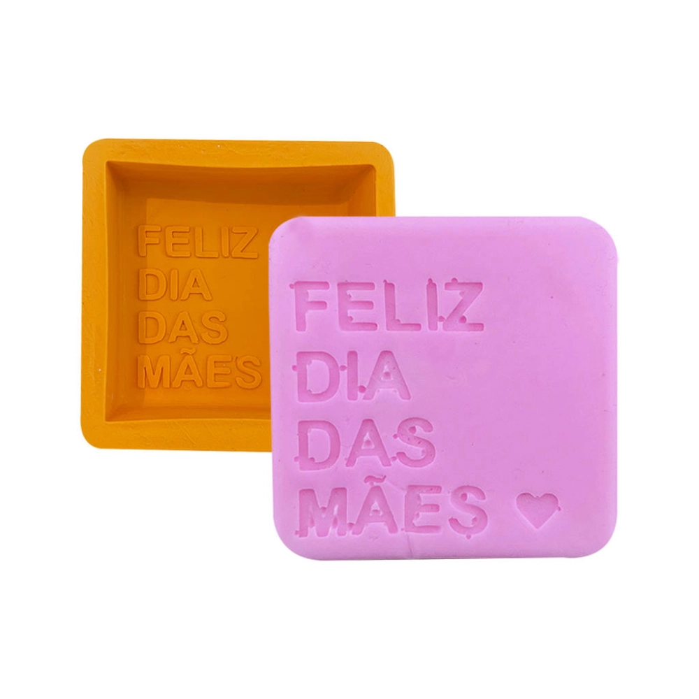 Molde De Silicone Quadrado Feliz Dia Das Mães