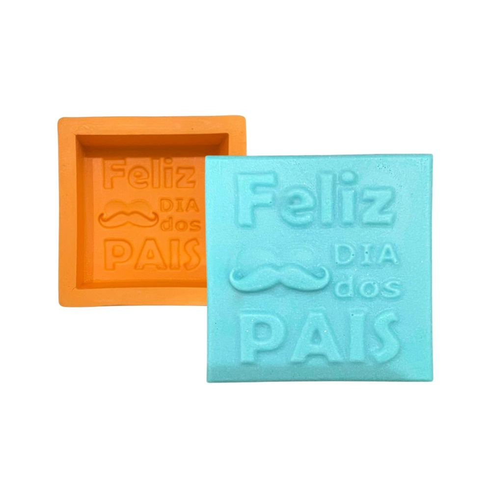 Molde De Silicone Quadrado Feliz Dia Dos Pais