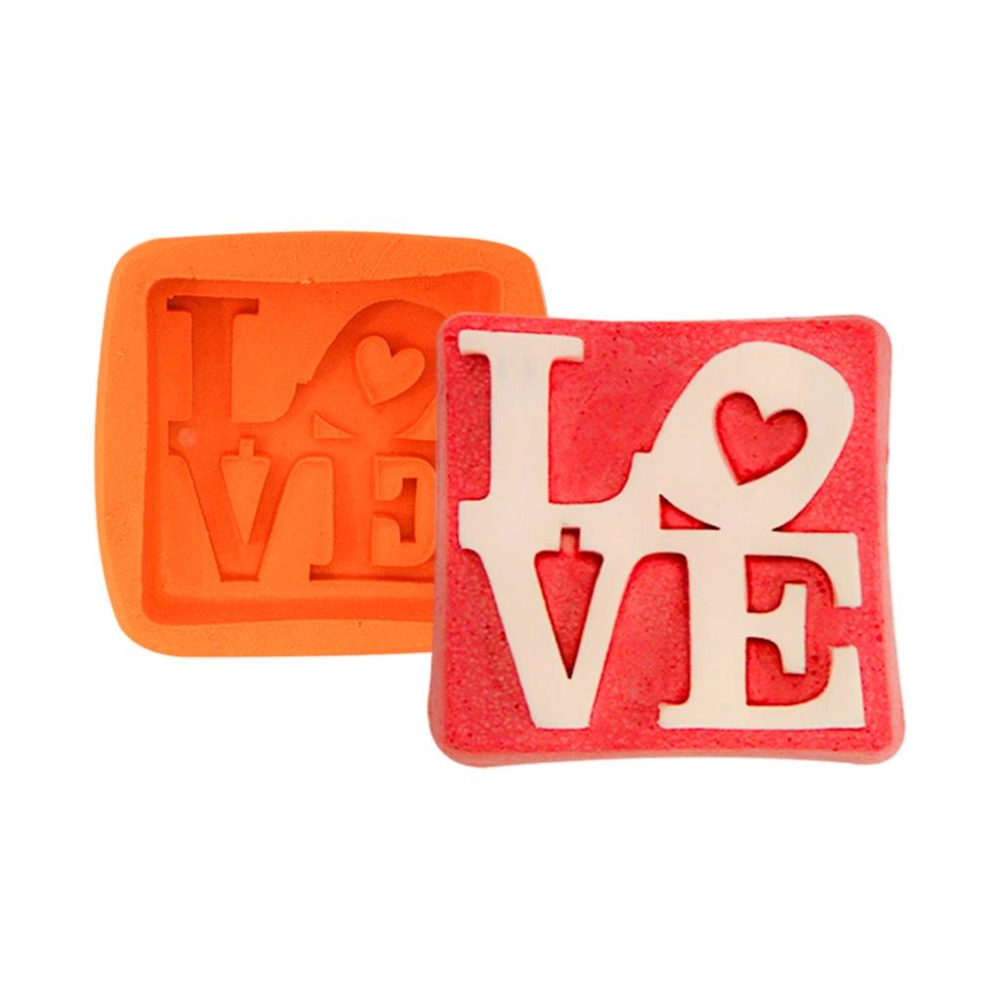 Molde De Silicone Quadrado Love