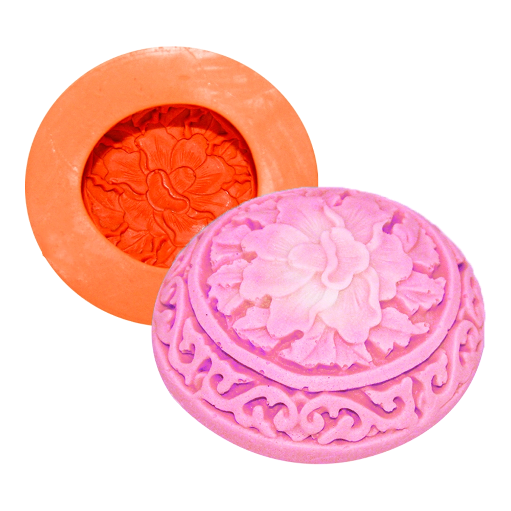Molde De Silicone Redondo Flores e Arabesco
