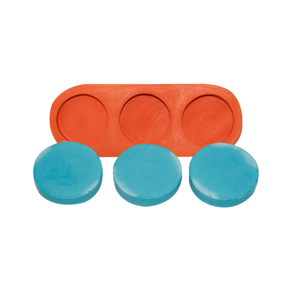 Molde De Silicone Redondo Liso Pequeno 3 Cavidades