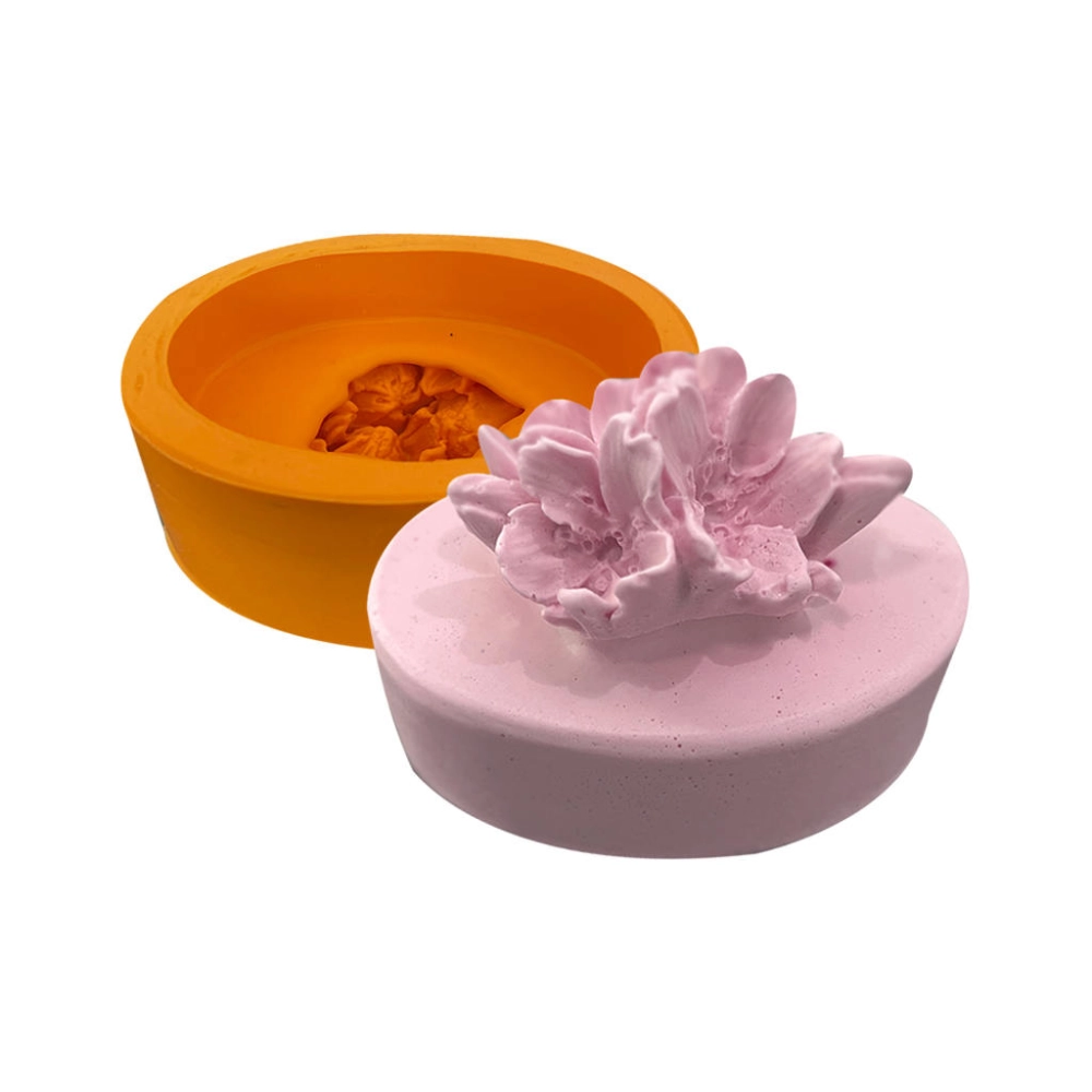 Molde De Silicone Sabonete Oval Flor De Cerejeira