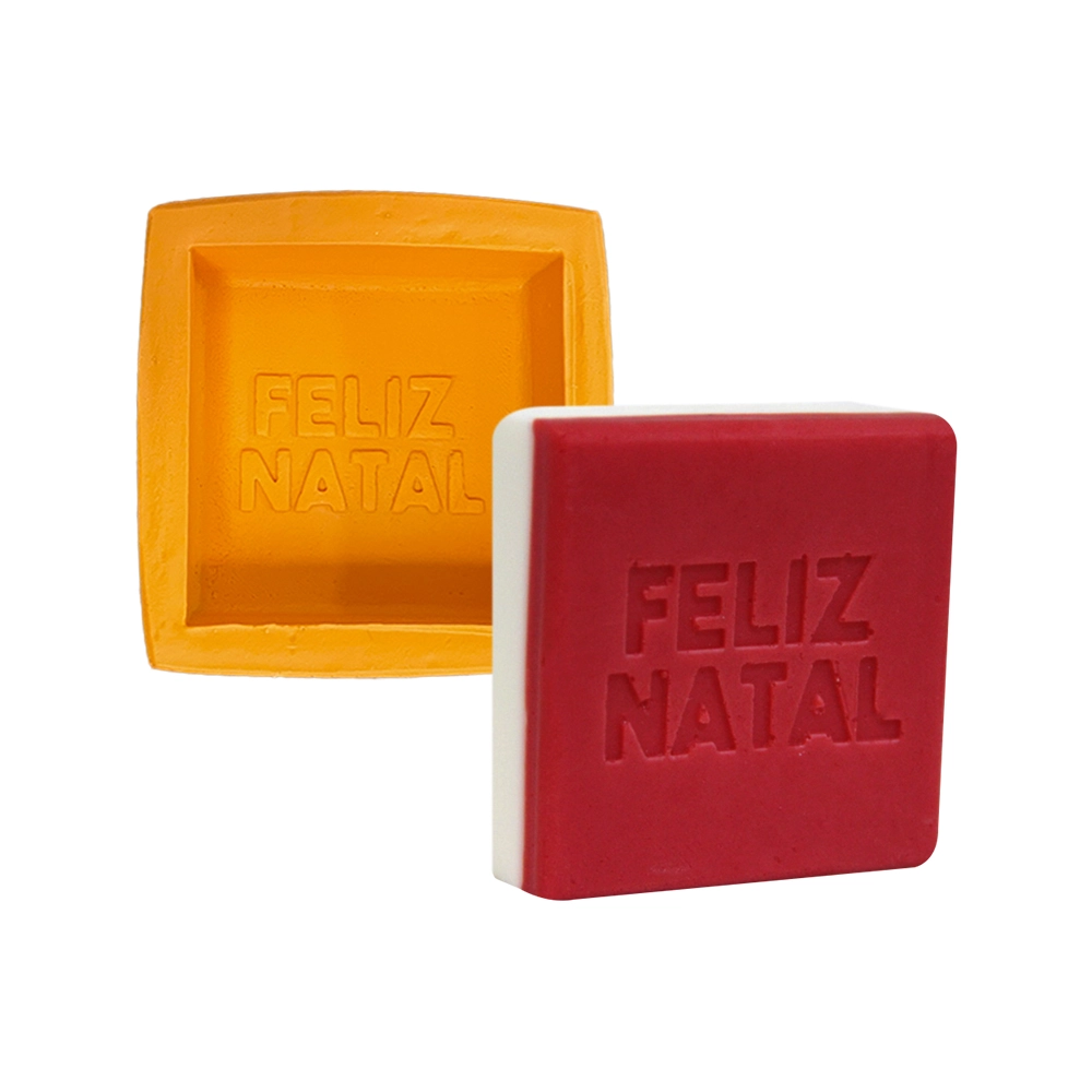Molde De Silicone Sabonete Quadrado Feliz Natal