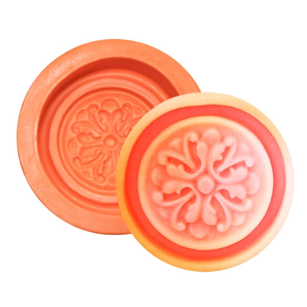 Molde De Silicone Sabonete Redondo Arabesco