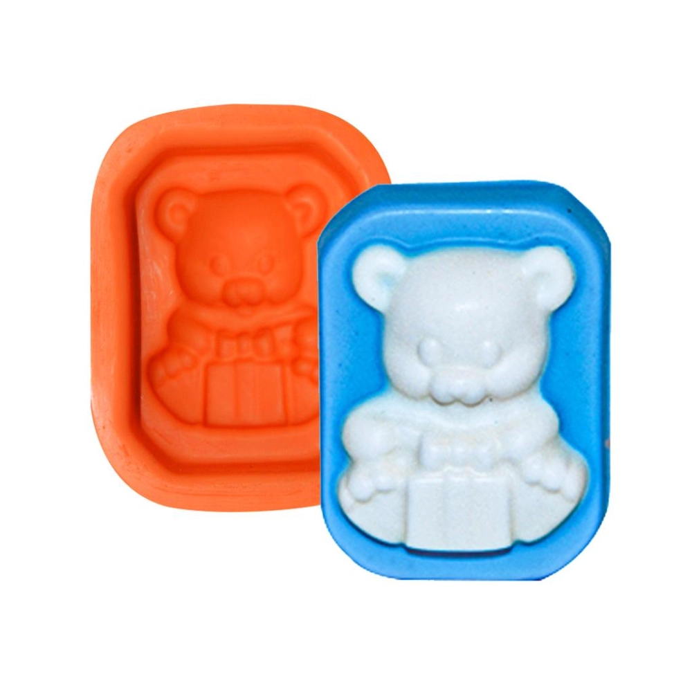 Molde De Silicone Sabonete Ursinho Com Presente
