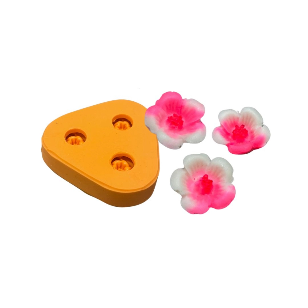 Molde de silicone Trio de Mini Flores de Cerejeira