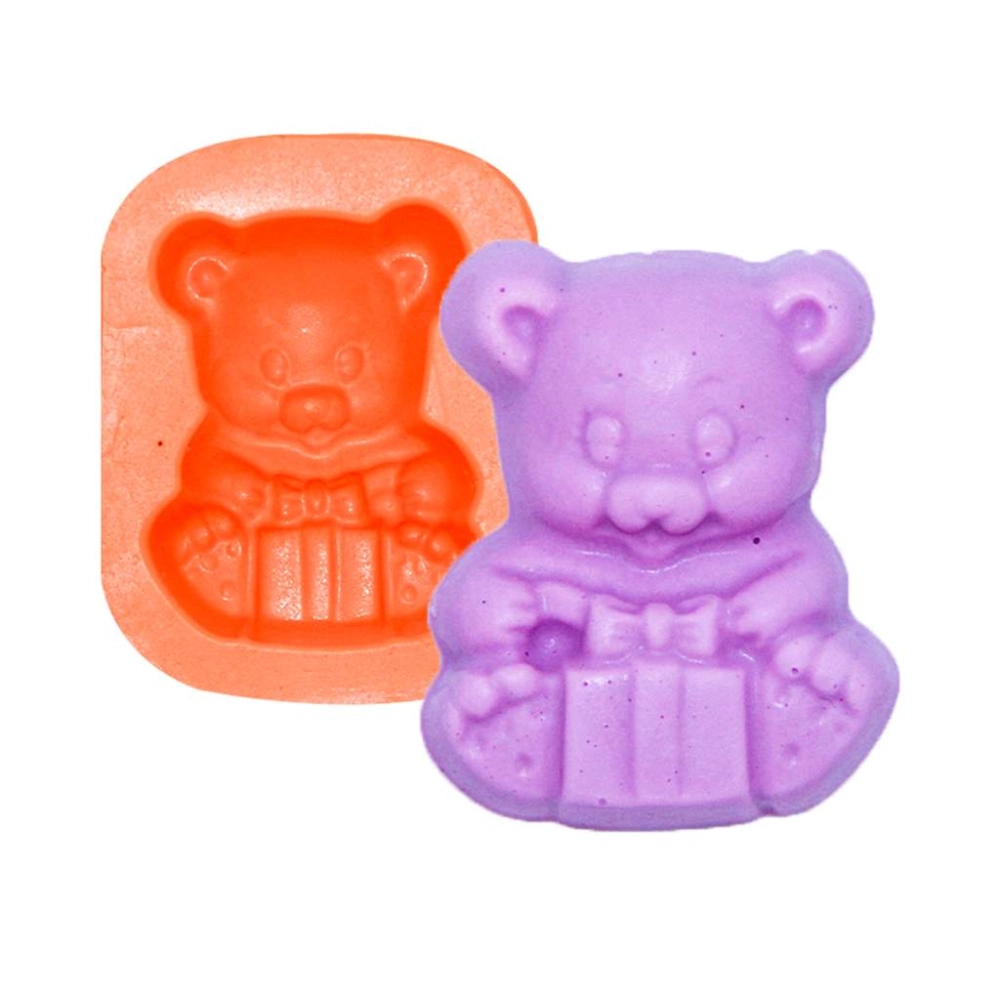Molde De Silicone Ursinho Com Presente