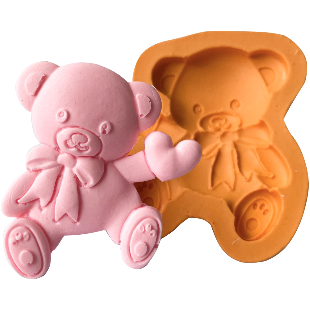 Molde De Silicone Ursinho Coração