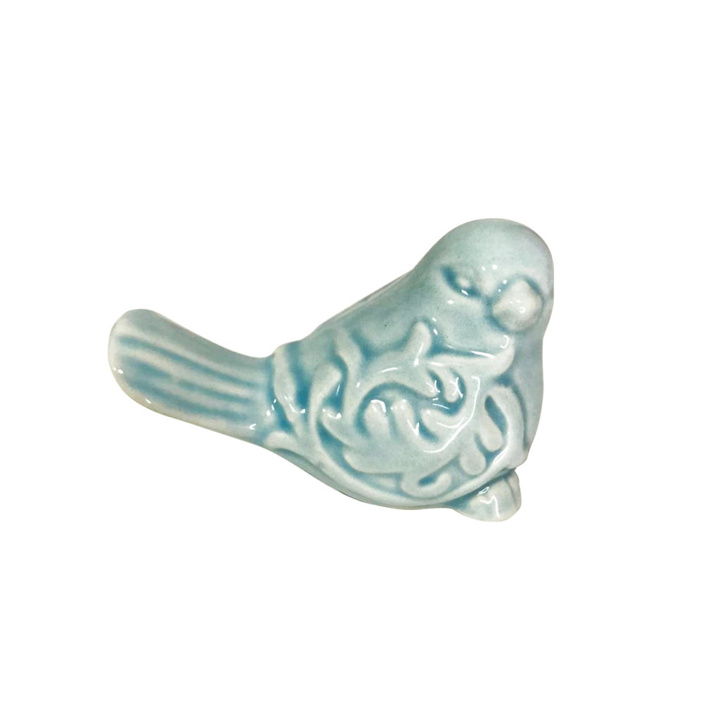 Passarinho De Cerâmica Azul