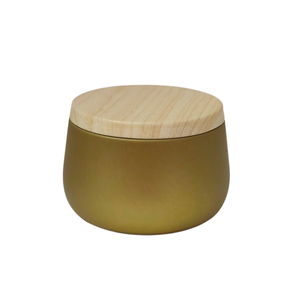 Pote Alumínio Ouro 150ml Com Tp Pintura Madeira