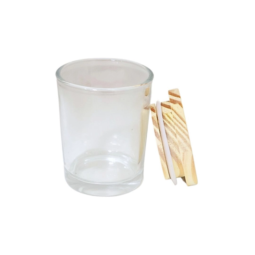 Pote de Vidro 60ml com Tampa de Madeira Hermético