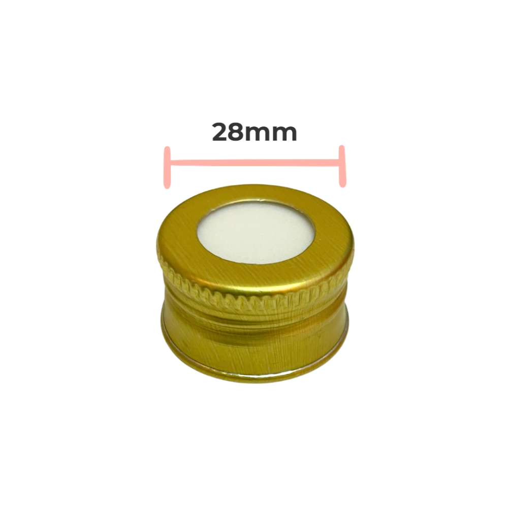 Tampa Furada Alumínio ouro rosca 28/410mm