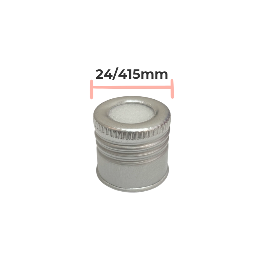 Tampa Furada Alumínio prata rosca 24/415mm