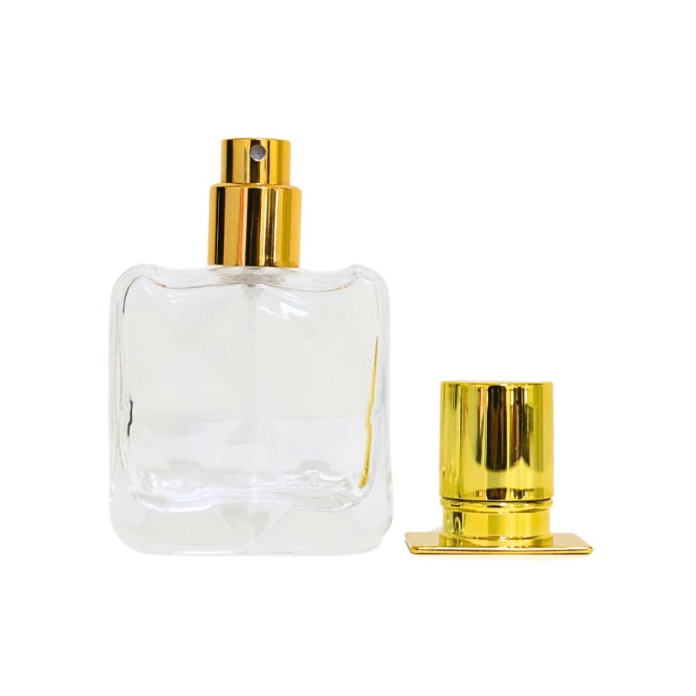 Vidro Colombia Incolor 30ml com válvula spray ouro