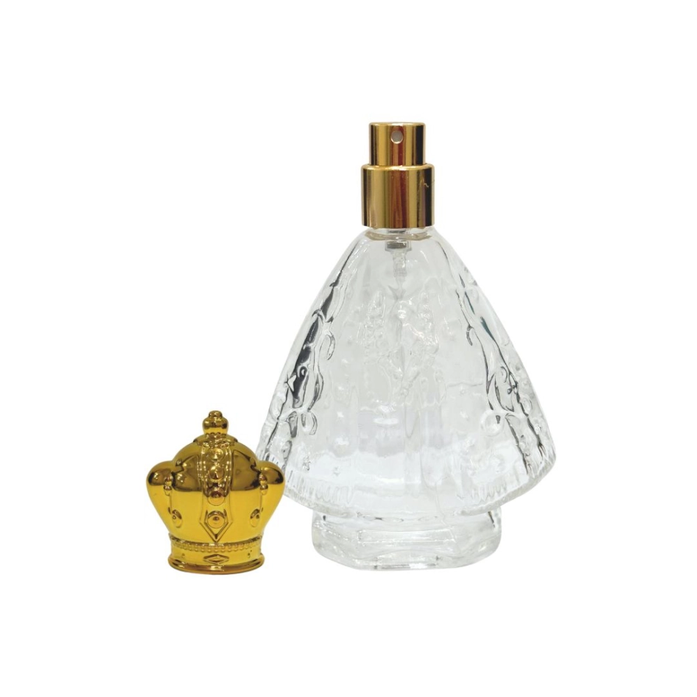 Vidro Nossa senhora Incolor 65ml c/ tampa coroa