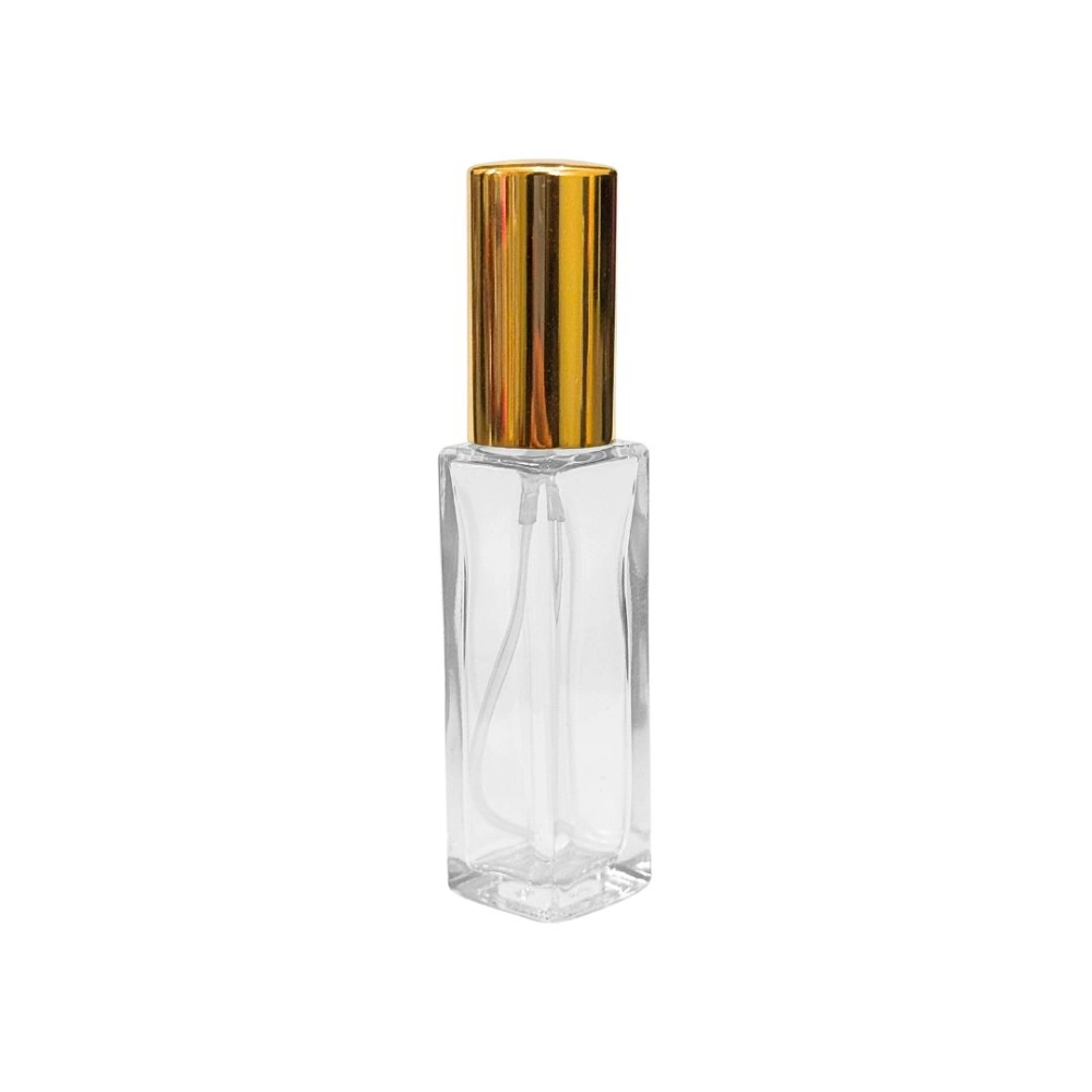 Vidro Pequim Incolor 10ml c/ válvula ouro
