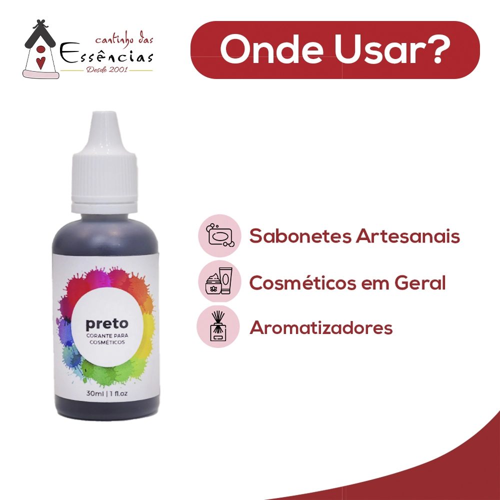 Corante Cosmético Preto 30ml