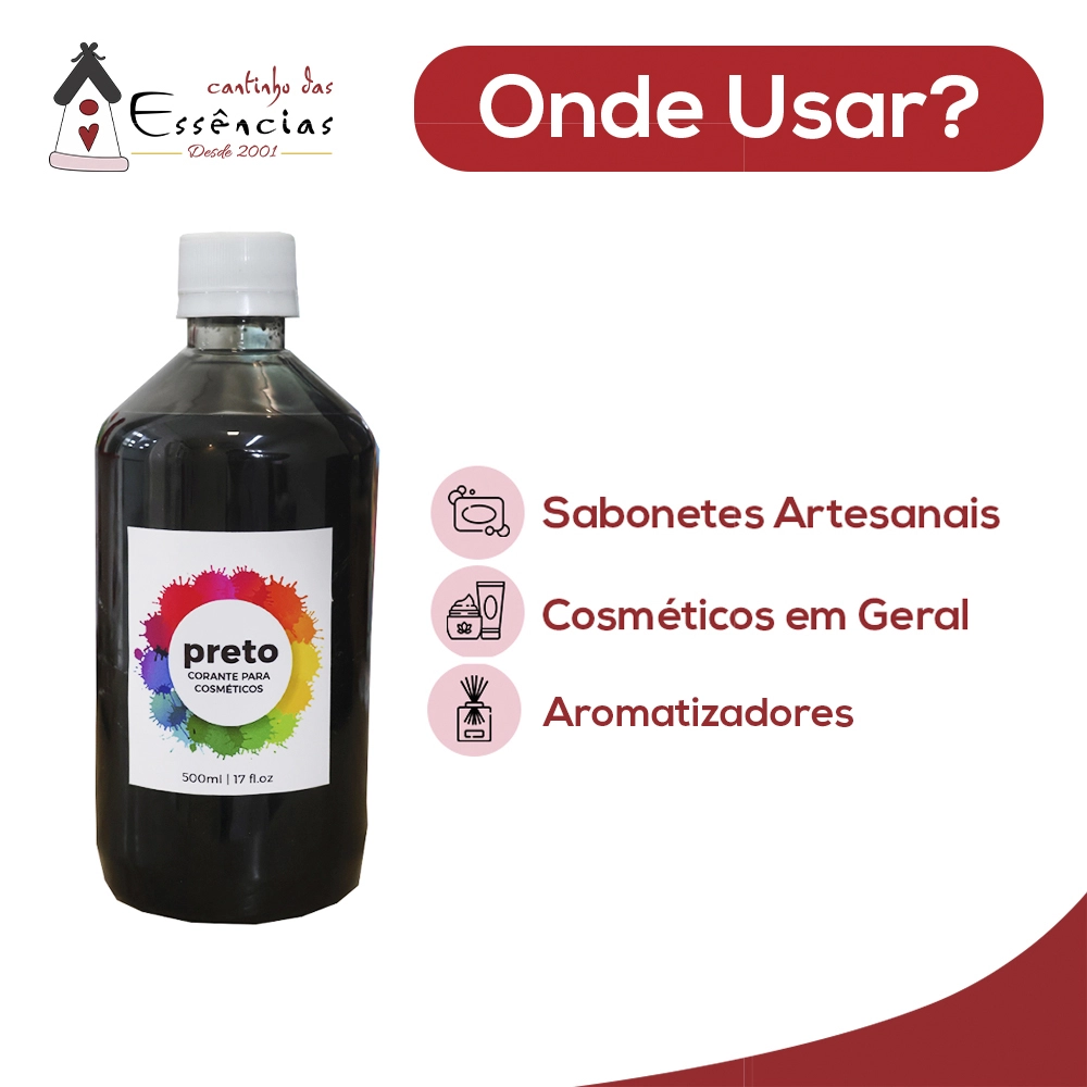 Corante Cosmético Preto 500ml