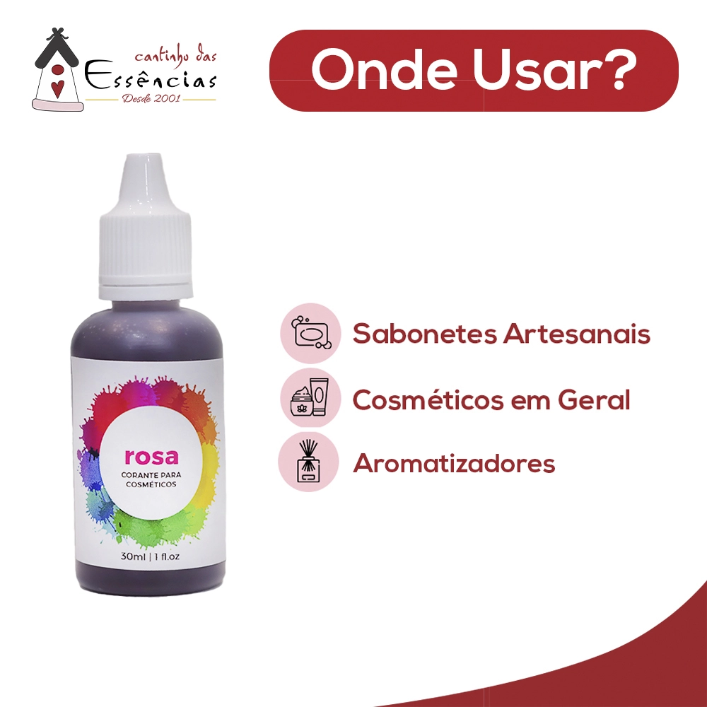 Corante Cosmético Rosa 30ml