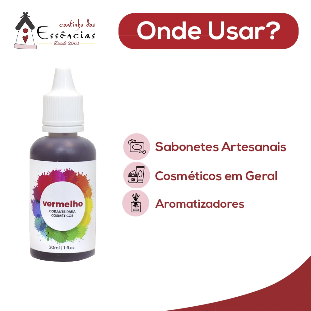 Corante Cosmético Vermelho 30ml
