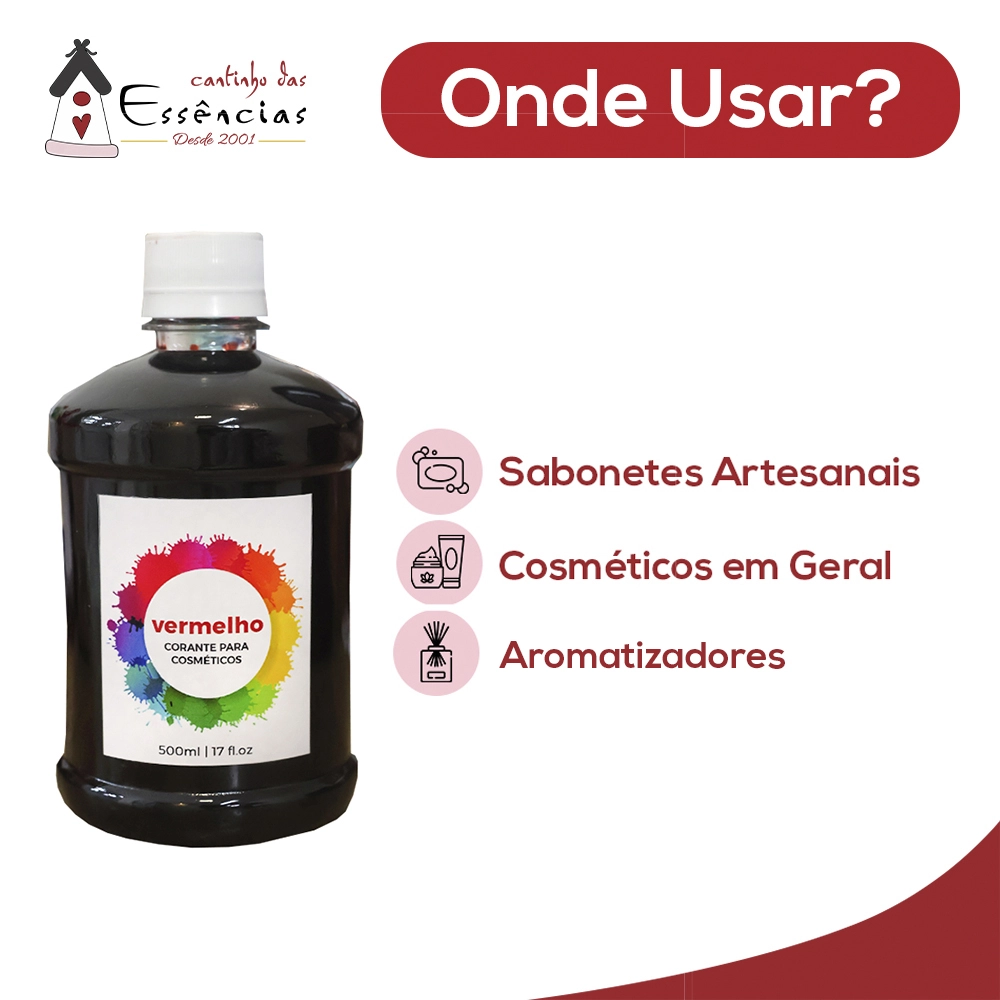 Corante Cosmético Vermelho 500ml