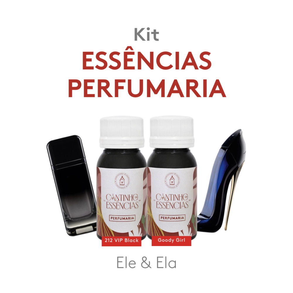 Kit 1 Essências Perfumaria Ele Ela 30g