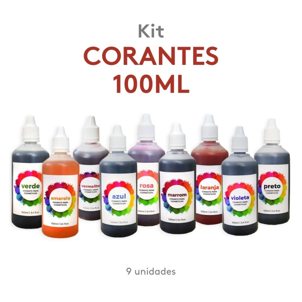 Kit Corante Cosmético 100ml - 09 unidades