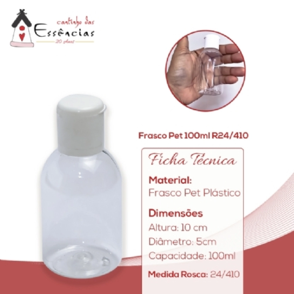 Kit Frasco Bojudo 100ml c/ tp flip top branca 6und